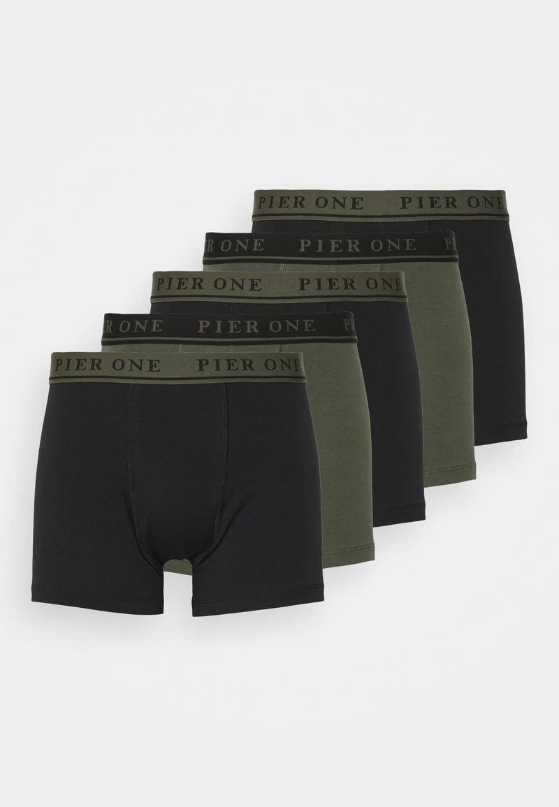 Pier One 5 PACK - Panties - Black/khaki 1 Pier One 5 PACK - Panties - Black/khaki