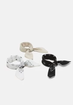 Pier One BANDANA UNISEX 3 PACK - Tuch - Black/white/beige