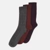 Pier One 3PACK - Socken - Dark Green/orange/bordeaux