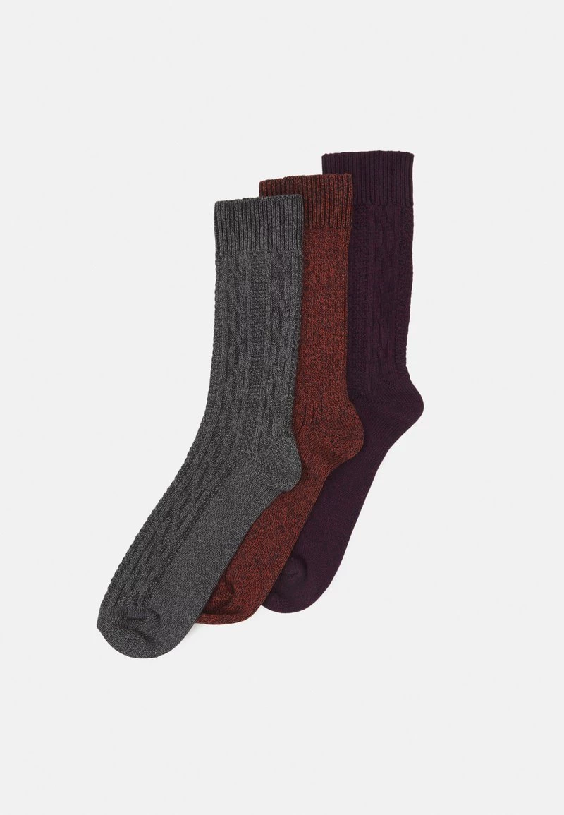 Pier One 3PACK - Socken - Dark Green/orange/bordeaux 1 Pier One 3PACK - Socken - Dark Green/orange/bordeaux