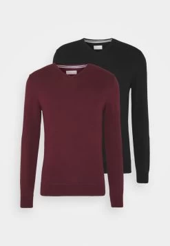 Pier One 2PACK - Strickpullover - Black/bordeaux 10 Pier One 2PACK - Strickpullover - Black/bordeaux -Pier One 1401fde1674b40a68d7e1288645f8b9b