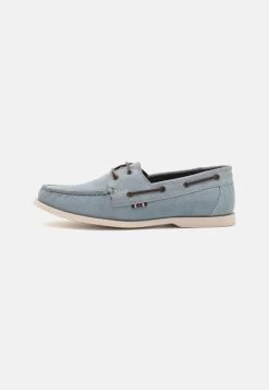 Pier One LEATHER UNISEX - Bootsschuh - Light Blue