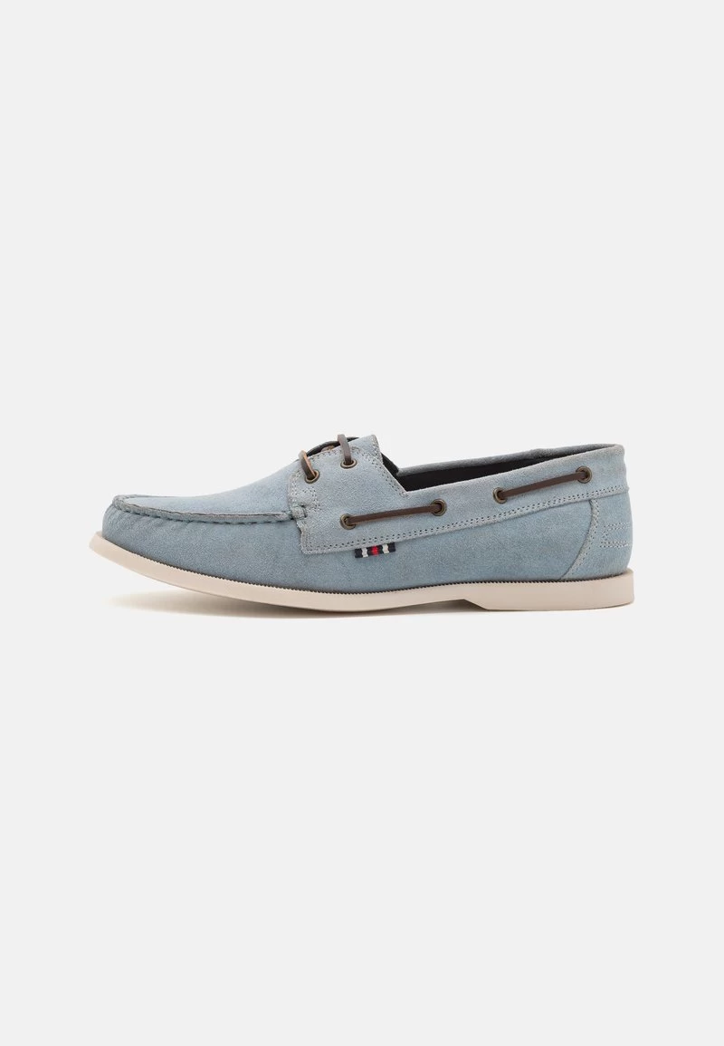 Pier One LEATHER UNISEX - Bootsschuh - Light Blue 1 Pier One LEATHER UNISEX - Bootsschuh - Light Blue