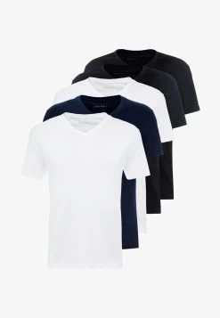 Pier One 5 PACK - T-Shirt Basic - White/blue/black 10 Pier One 5 PACK - T-Shirt Basic - White/blue/black -Pier One 2819a515ceaa41a7b996144dea7390c3