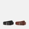 Pier One 2 PACK - Gürtel - Brown/black