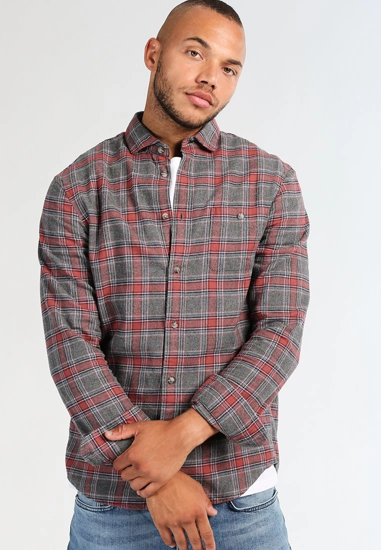 Pier One Hemd - Grey/coral 1 Pier One Hemd - Grey/coral