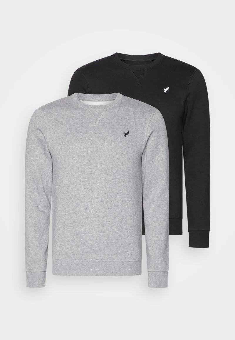 Pier One Sweatshirt - Black/mottled Grey 1 Pier One Sweatshirt - Black/mottled Grey