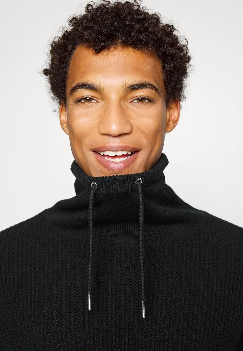 Pier One STRUCTURE BLOCK HIGH COLLAR - Strickjacke - Black 4 Pier One STRUCTURE BLOCK HIGH COLLAR - Strickjacke - Black – Bild 4