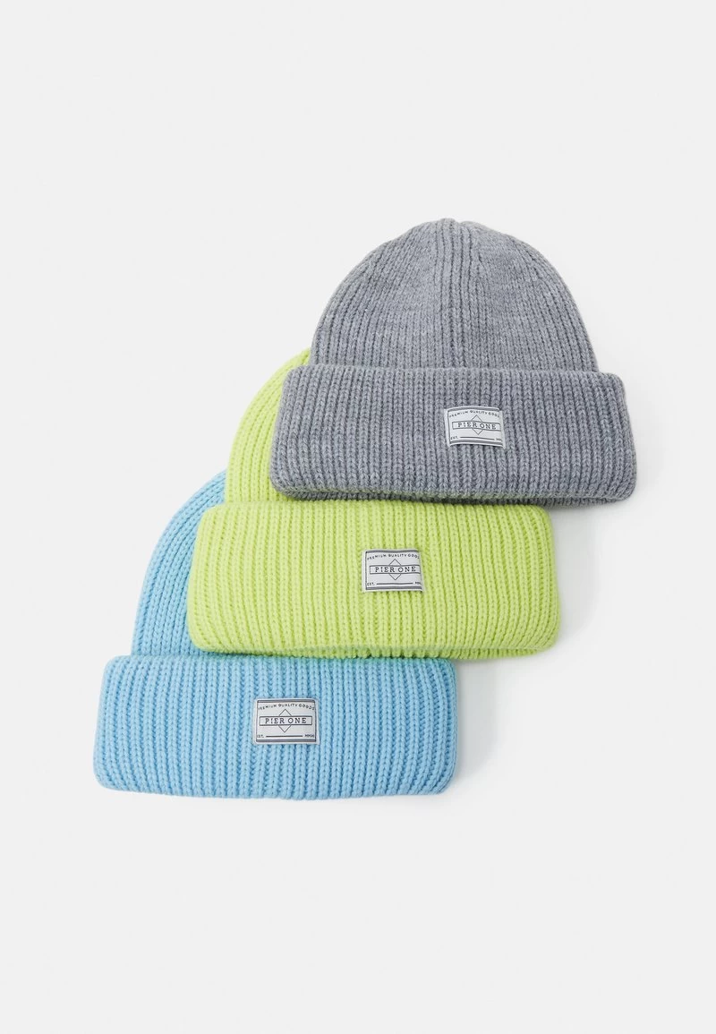 Pier One UNISEX 3 PACK - Mütze - Grey, Neon Green, Light Blue 4 Pier One UNISEX 3 PACK - Mütze - Grey, Neon Green, Light Blue – Bild 4