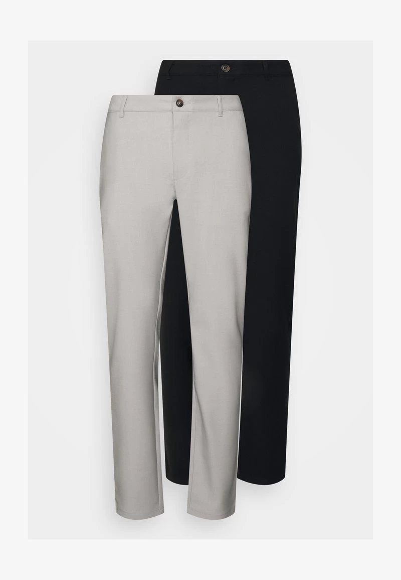 Pier One 2 PACK - Stoffhose - Mottled Light Grey/black 1 Pier One 2 PACK - Stoffhose - Mottled Light Grey/black