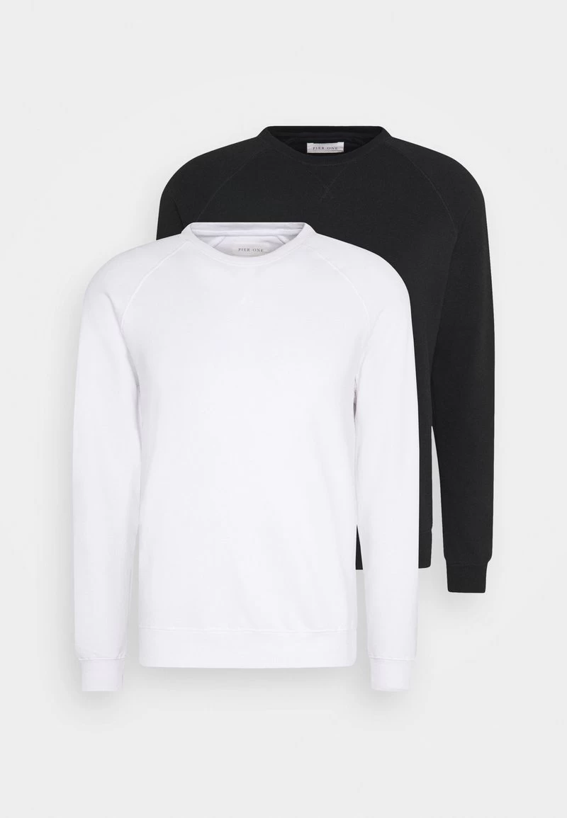 Pier One 2 PACK - Sweatshirt - White/black 5 Pier One 2 PACK - Sweatshirt - White/black – Bild 5