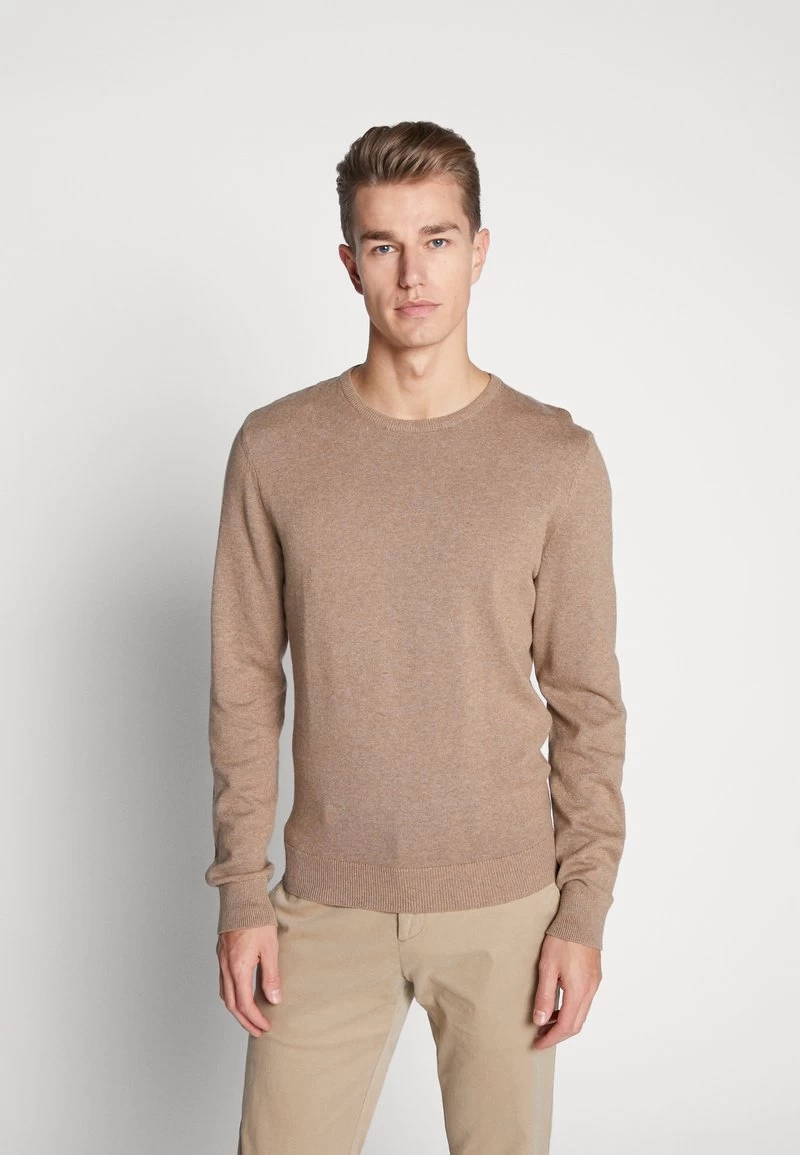Pier One BASIC CREWNECK - Strickpullover - Mottled Beige 1 Pier One BASIC CREWNECK - Strickpullover - Mottled Beige