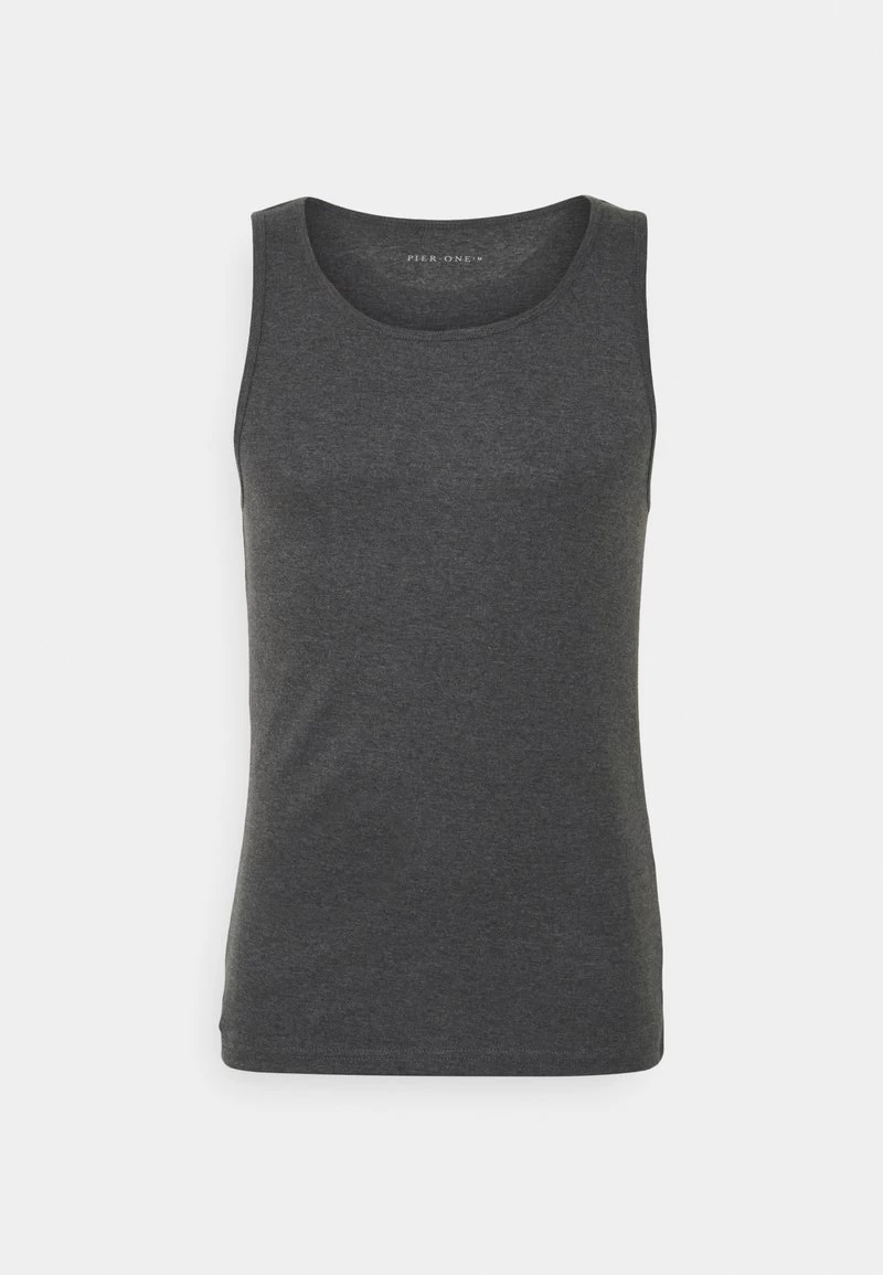 Pier One 3 PACK - Unterhemd/-shirt - Black/khaki/mottled Dark Grey 2 Pier One 3 PACK - Unterhemd/-shirt - Black/khaki/mottled Dark Grey – Bild 2