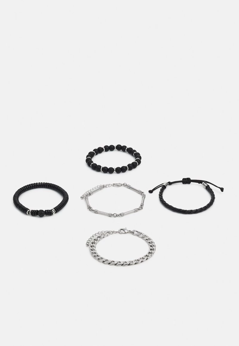 Pier One 5 PACK - Armband - Silver-coloured, Black 4 Pier One 5 PACK - Armband - Silver-coloured, Black – Bild 4