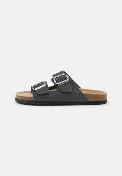 Pier One LEATHER UNISEX - Hausschuh - Dark Grey